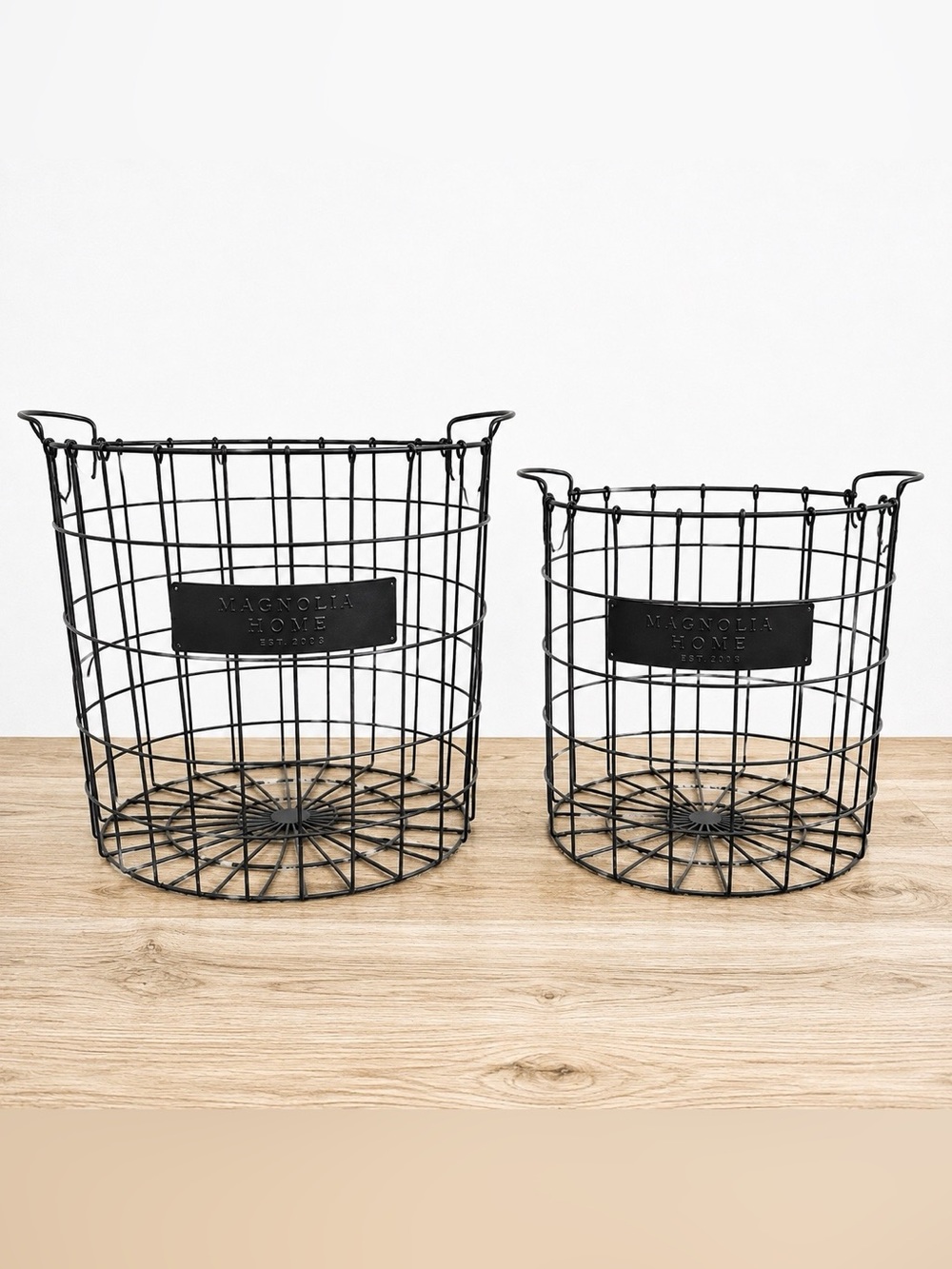 Magnolia Home **Set of 2** Black Wire Storage Baskets Hearth & Hand